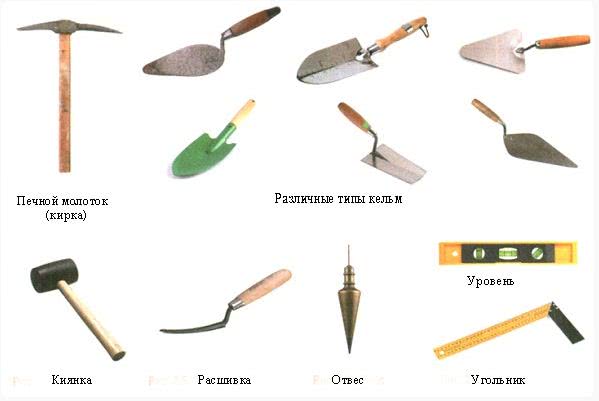 инструменты, необходимые для кладки кирпича