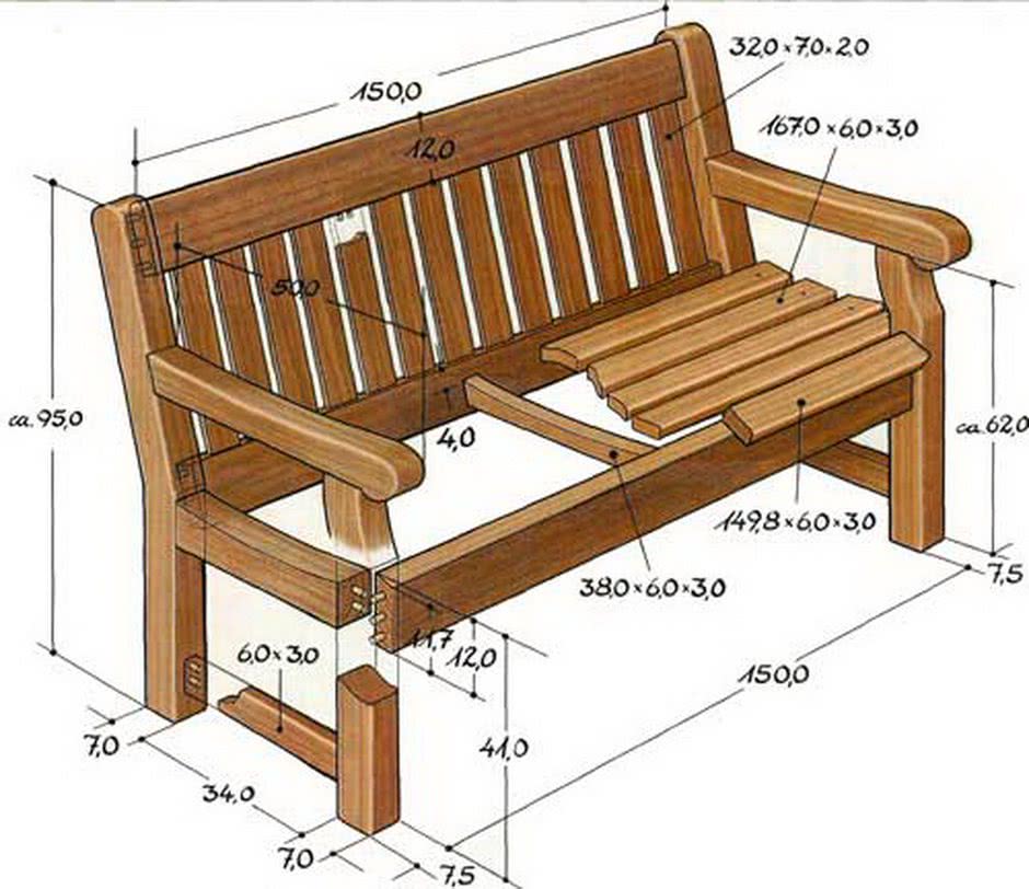Садовая скамейка из дерева пошаговая инструкция