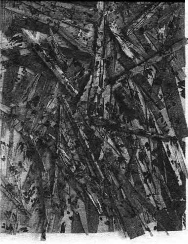 Рельеф Поэзия разрушения, дерево, гвозди, черный лак 200х160 см. Г. Юккер, 1987