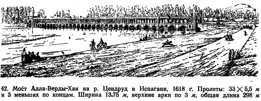 42. Мост Алла-Верды-Хан на р. Цевдруд в Испагани, 1618 г.