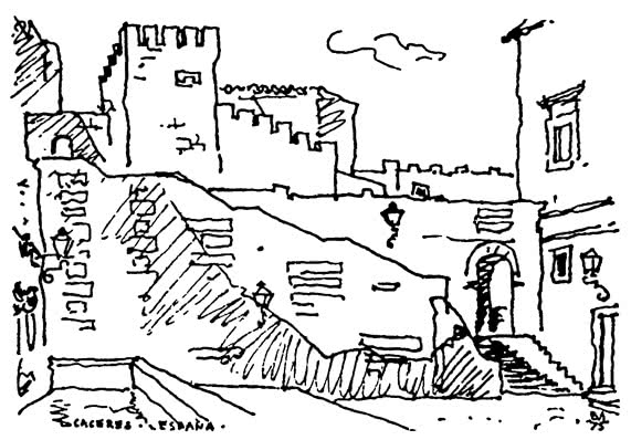 Касерес, Испания. Путевые зарисовки 1975 г.