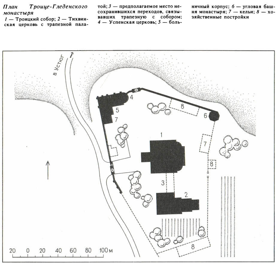 План Троице-Гледенекого монастыря
