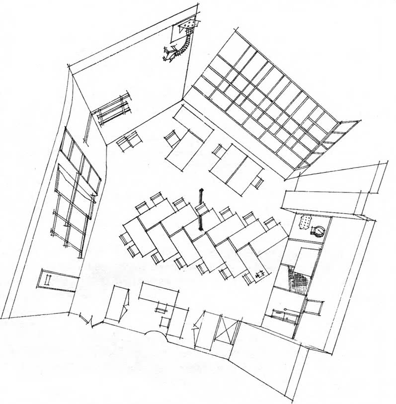 Проект реконструкции интерьера кафедры Дизайн архитектурной среды. МАрхИ, 1988