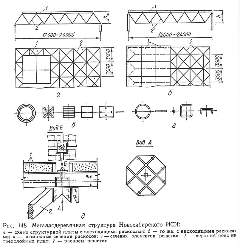 Рис. 148. Металлодеревянная структура Новосибирского ИСИ