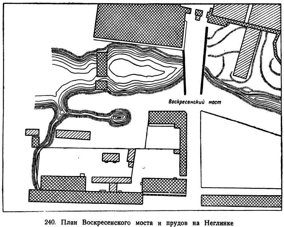 240. План Воскресенского моста и прудов на Неглинке