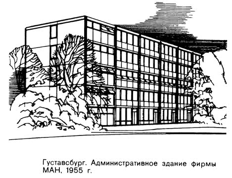 Густавсбург. Административное здание фирмы МАН, 1955 г.