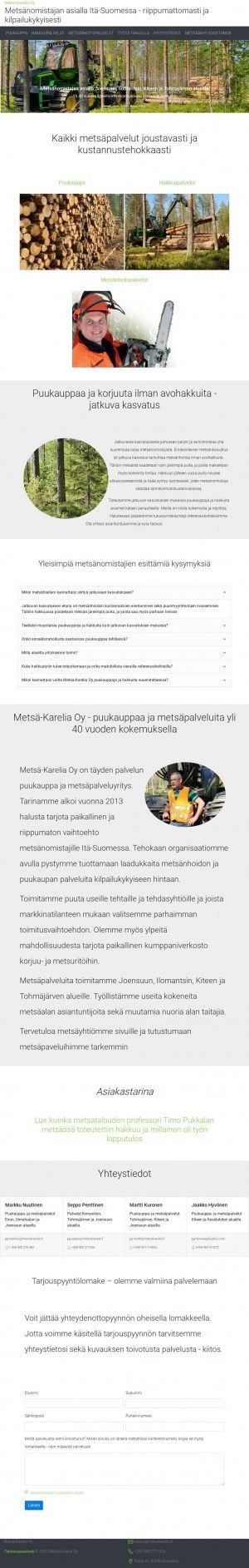 Предпросмотр для metsakarelia.fi — Mets-karelia OY