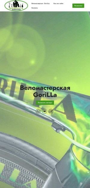 Предпросмотр для velogorilla.ru — ВелоМастерская GoriLLa