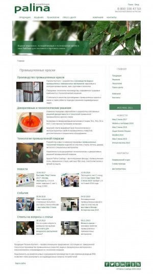 Предпросмотр для www.palina-coatings.ru — Палина Коутингс