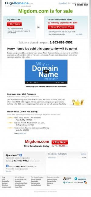 Предпросмотр для migdom.com — Торговый Дом Миг