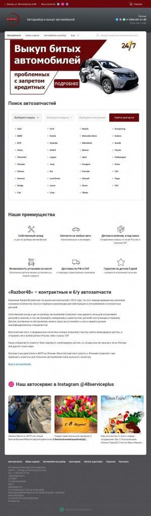 Предпросмотр для razbor48.ru — Разбор48