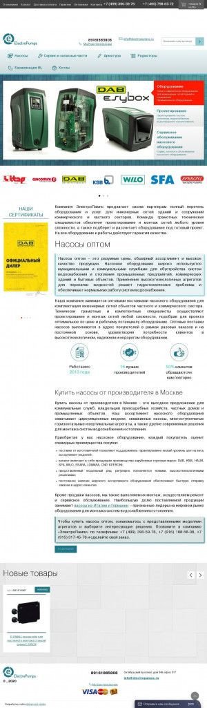 Предпросмотр для electropumps.ru — ЭлекроПамс