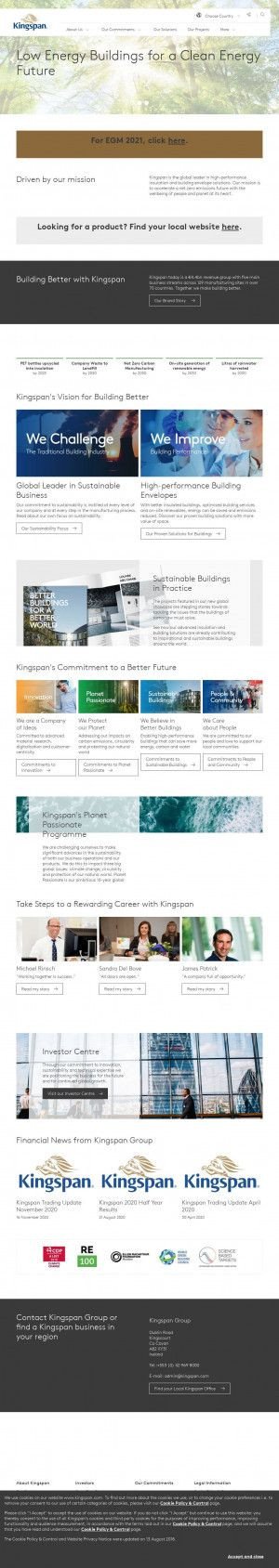 Предпросмотр для kingspan.com — Кингспан