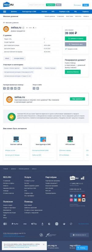 Предпросмотр для selsa.ru — Сэлса