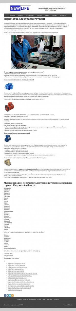Предпросмотр для www.перемоткадвигателей.рф — New Life - ремонт электродвигателей