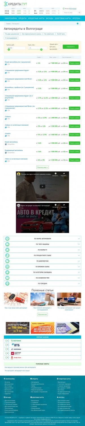 Предпросмотр для CreditAvto34.ru — Автоломбард Волгоград