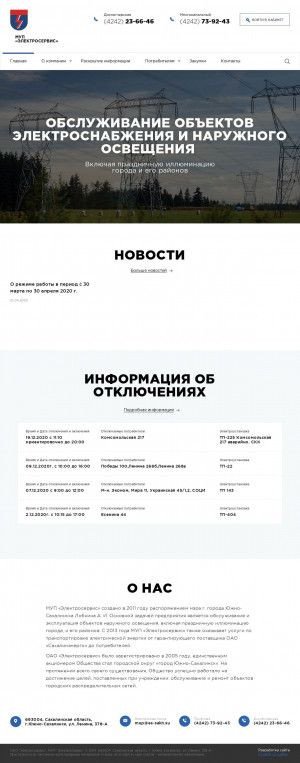 Предпросмотр для es-sakh.su — Электросервис Городского Округа Город Южно-Сахалинск