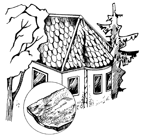 Рис. 28. Крыша, покрытая природным сланцем