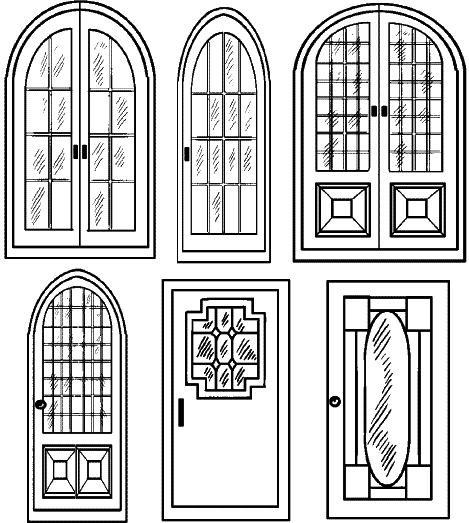 Рис. 97. Дизайн деревянных входных дверей