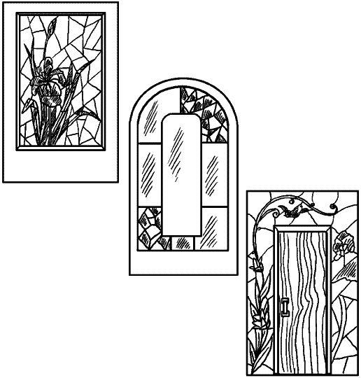 Рис. 134. Витраж в декорировании окон и дверей