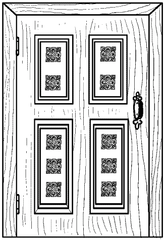 Рис. 135. Дверь, декорированная мозаикой