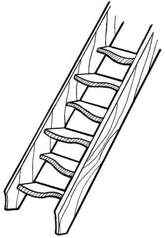 Рис. 32. Лестницы: а – со сложной формой ступенек; б – с конструкцией «утиный шаг»